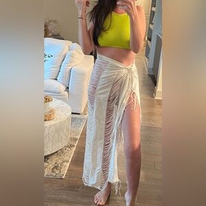 PQ White fringe skirt